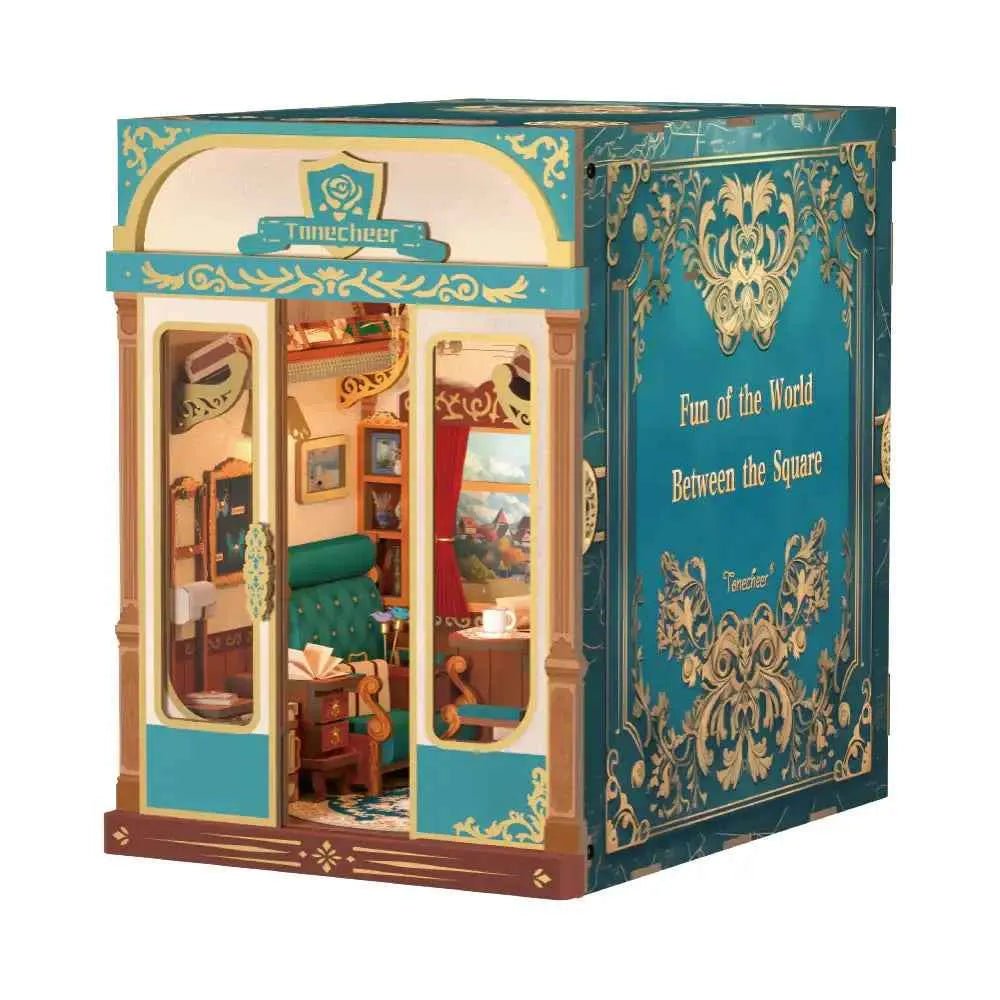 TONECHEER3DPuzzleBookNookDIYInfinityTrainCabinKit_EuropeanTravels.jpg Tonecheer European Travels Infinity Train Book Nook Kiti - Görsel 1