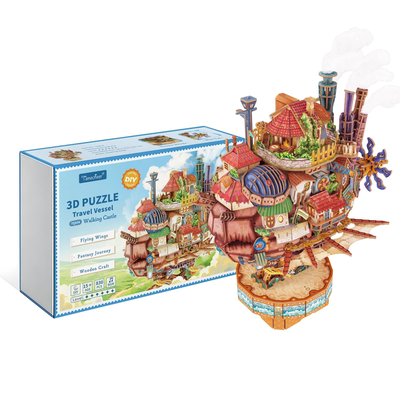 TONECHEERDIY3DPuzzleTransmissionModelKit_WalkingCastle_2_a2c0455a-f98b-4d74-9e17-2bdf758b3e08.jpg Tonecheer Walking Castle Mekanik Model Kiti - Görsel 1