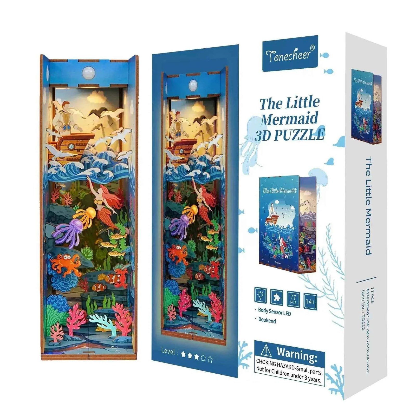 TONECHEER_3d_bookends_The_Little_Mermaid.jpg Tonecheer The Little Mermaid Book Nook Kiti - Görsel 1